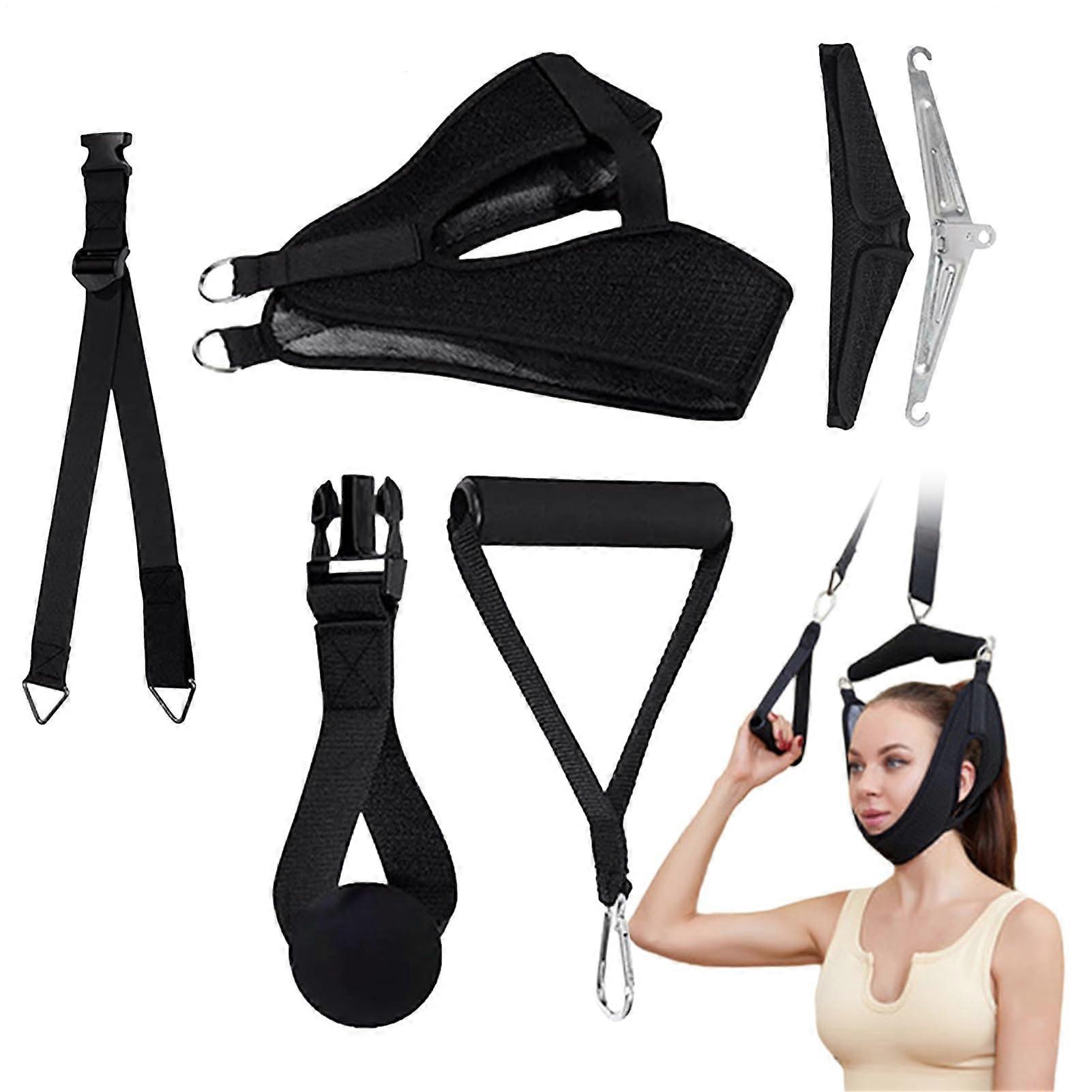Neck Traction Device for Home Use, Adjustable Cervical Stretcher Hammock with Ergonomic Support