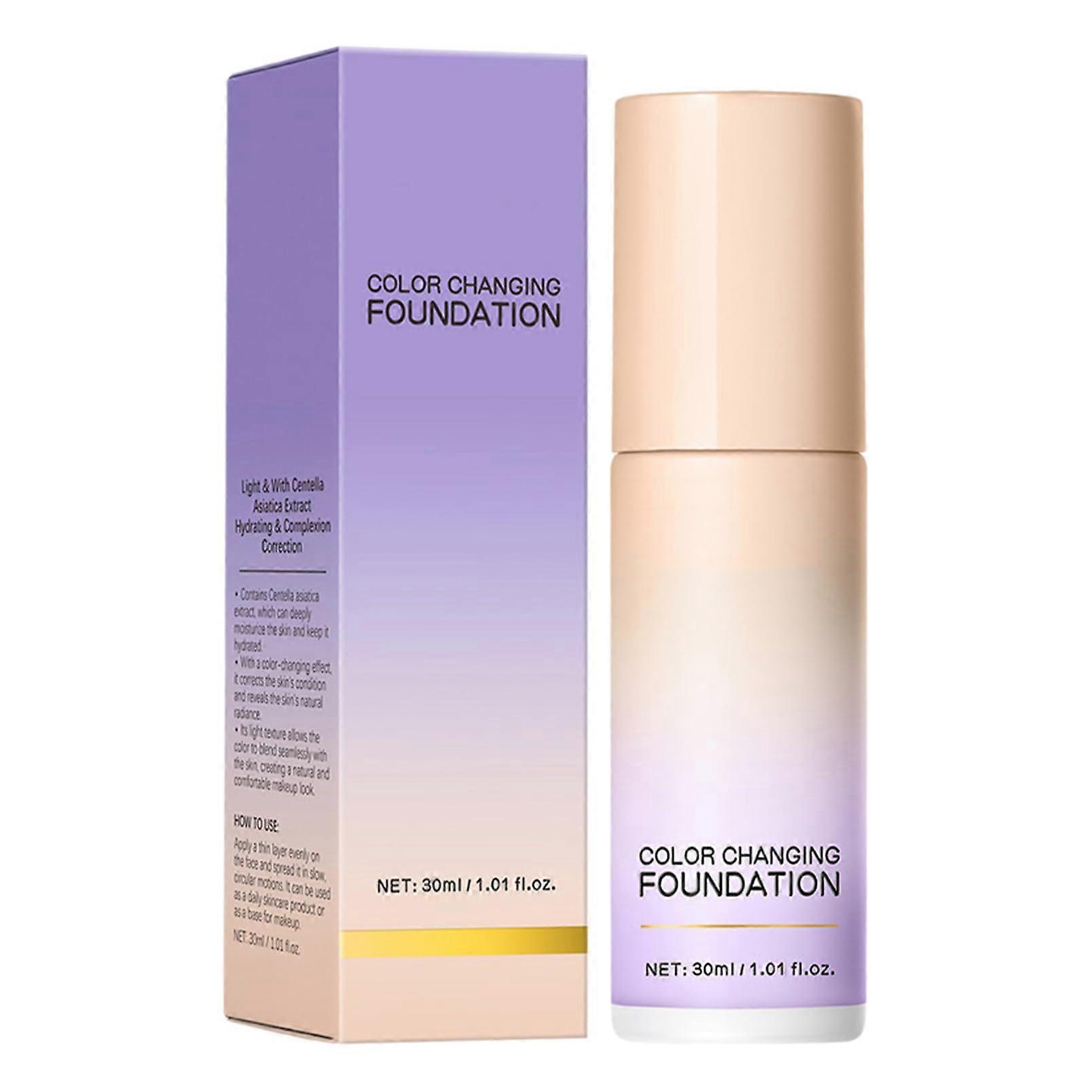 Liquid Foundation  Coverage Long Lasting Wear Buildable Blendable Purple Shade 30ML