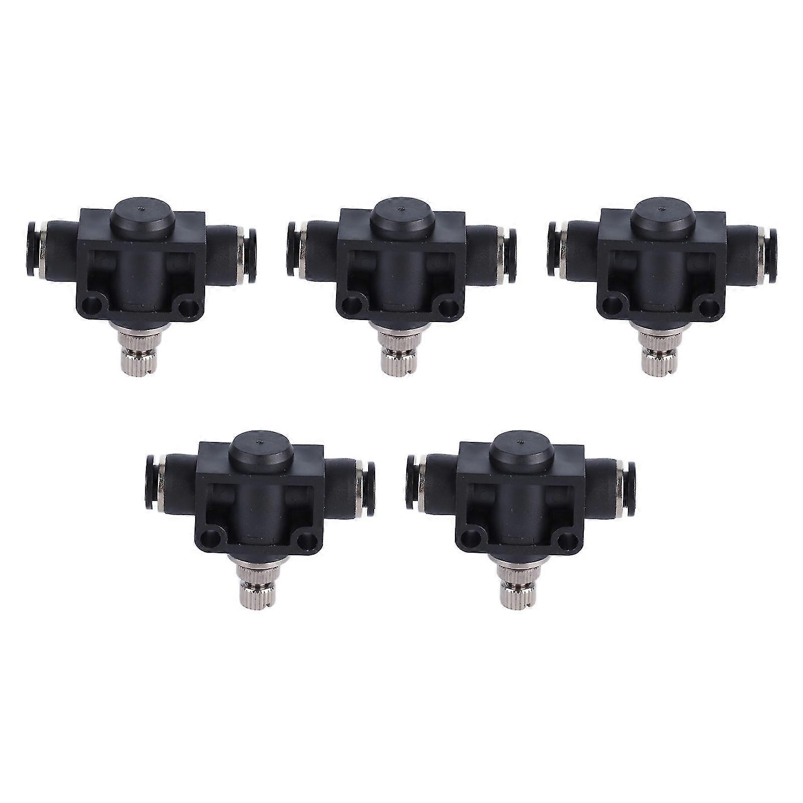 5pcs Pneumatic Throttle Valve Durable PVC Compression Resistance Connection Accessories10mm