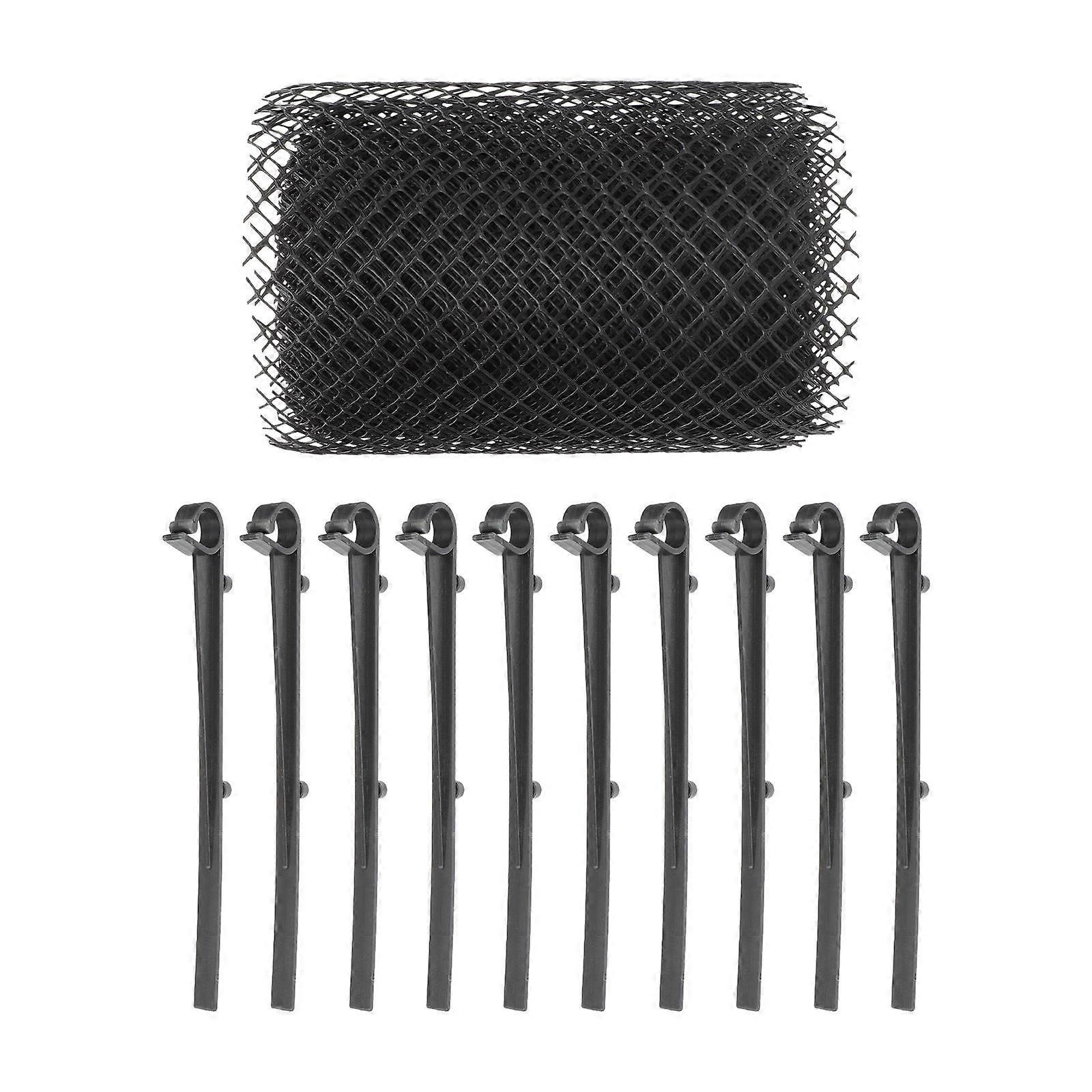 Leaf Guard For Gutters Practical Protective Mesh Black Anti-Falling Leaf Protection 1Set