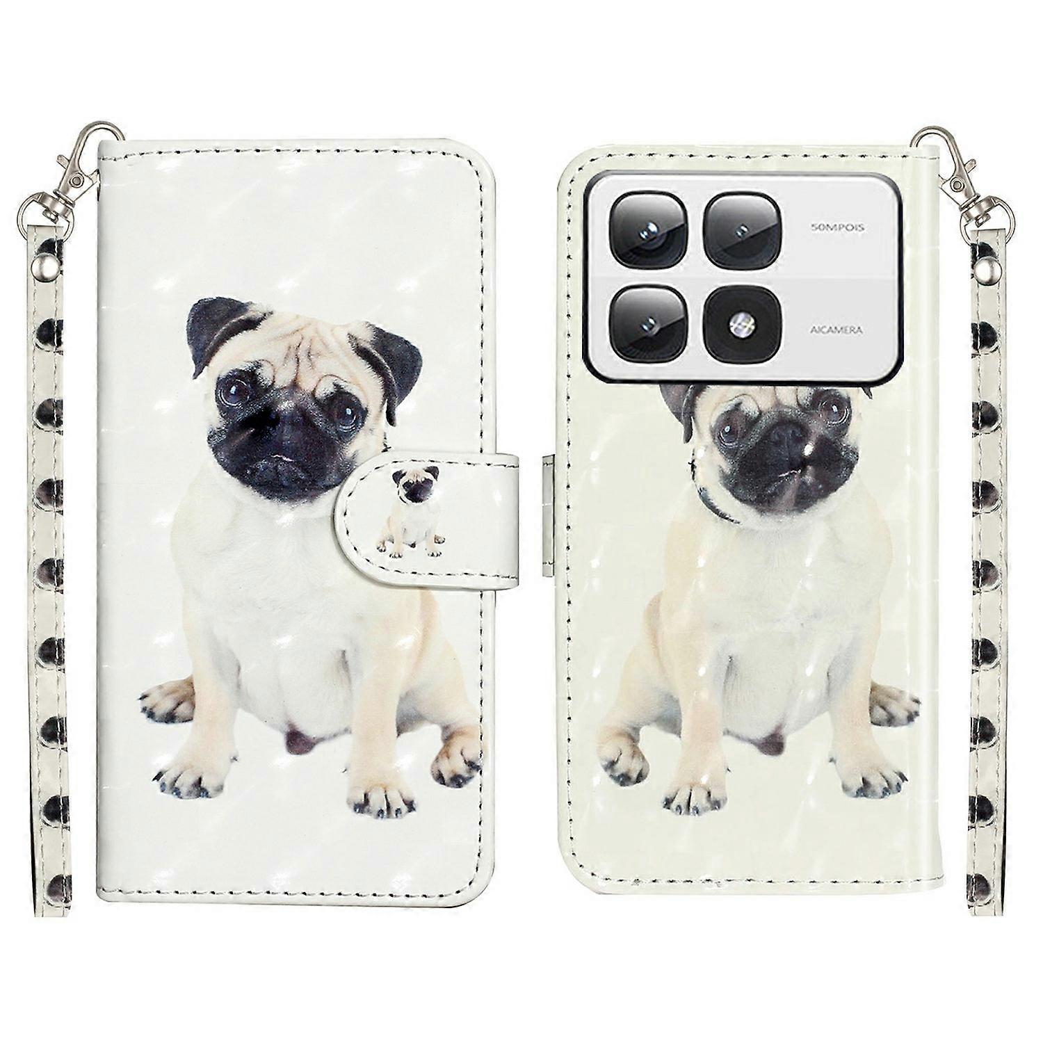 For Xiaomi 14T Pro Case 3D Pattern Printed Phone Leather Phone Cover