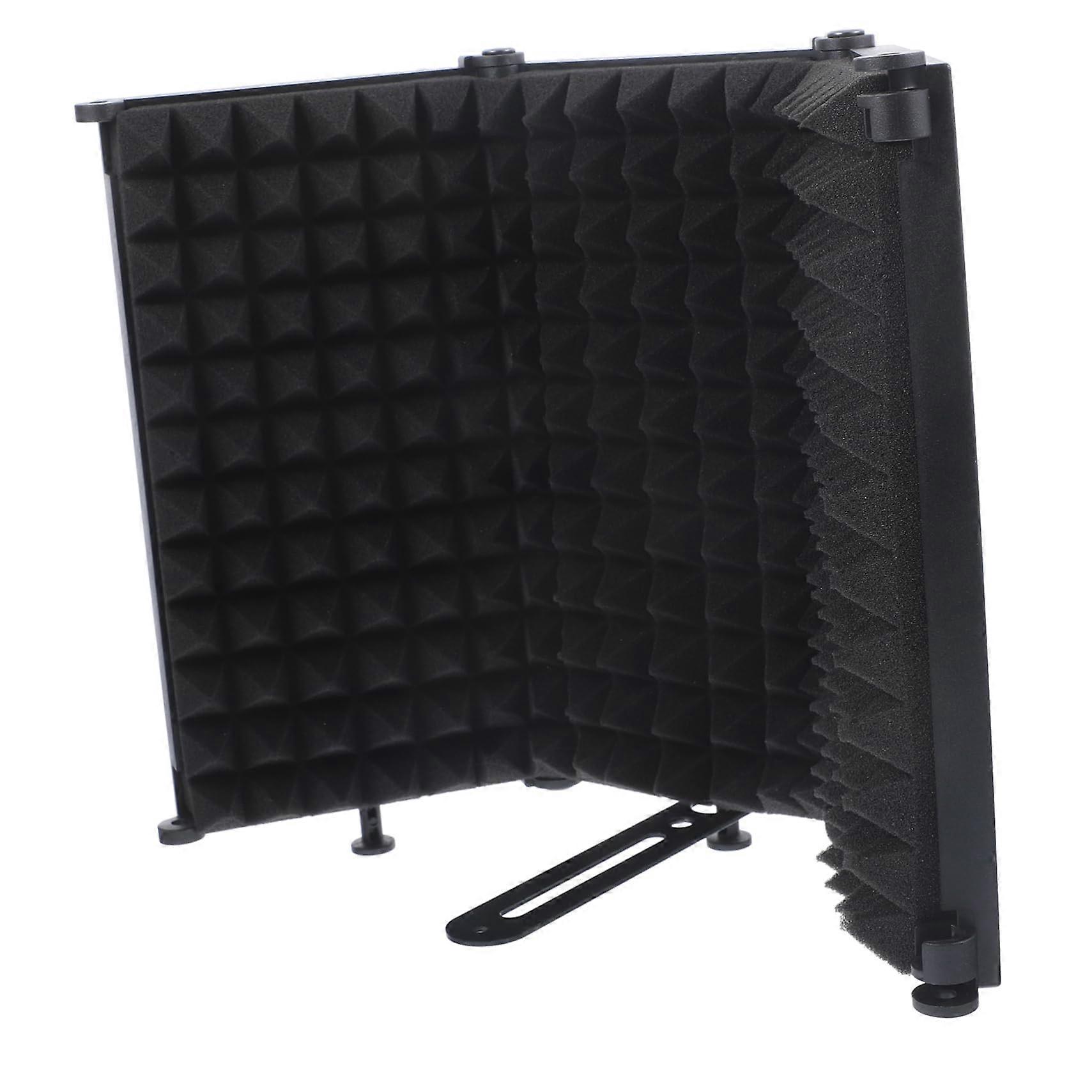 Microphone Windshield with MultiLayer Noise Reduction Pop Filter, Foldable Desktop Shield for Recording and Streaming