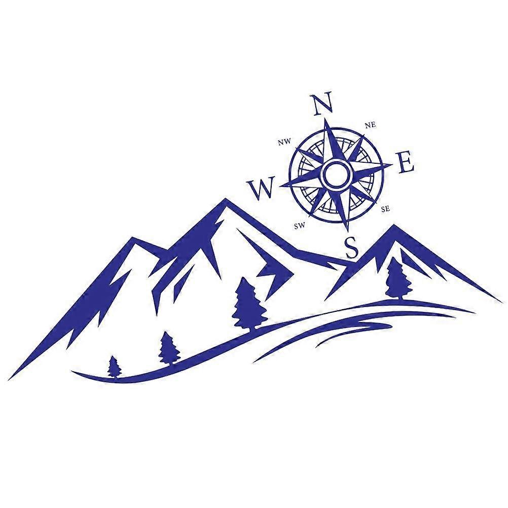 Car Body Side Sticker Compass Pattern for Decoration 2Pcs Blue PVC