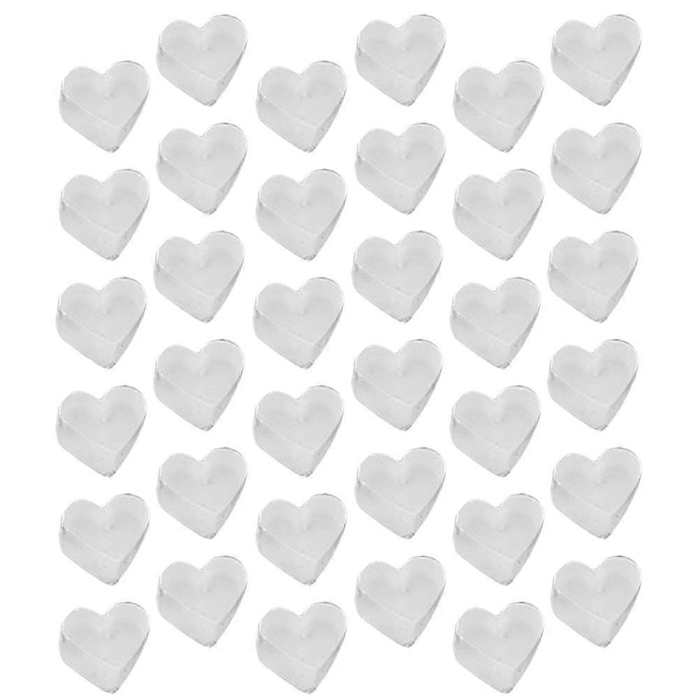 100 Pcs Transparent Silicone Earring Backs Secure Stopper for Earring Use Heart Shape Design
