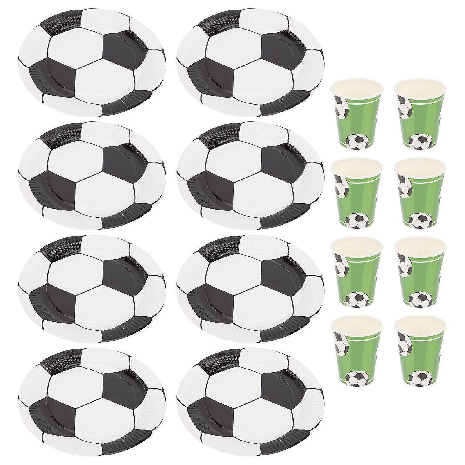 Soccer Paper Plates Multi-Function Decorative Plates 1Set for Party Dessert Use