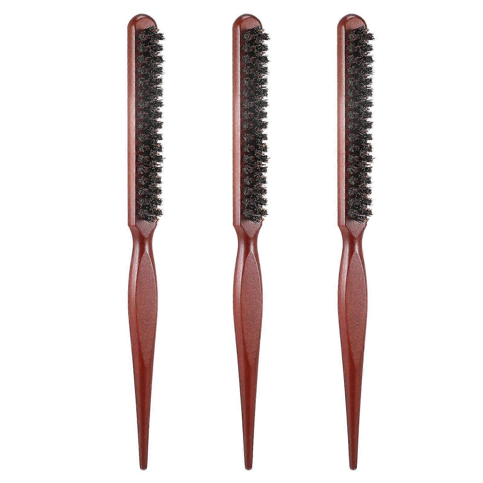 Teasing Brush Set with Rat Tail Comb for Root Volume, Precise Hair Sectioning and Edge Control