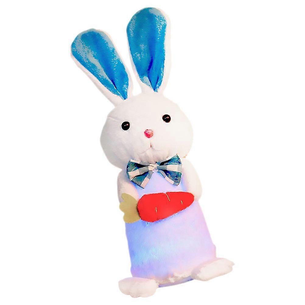 Desktop Bunny Figurine Plush Rabbit Ornament Easter Decor Glowing Rabbit Figurine