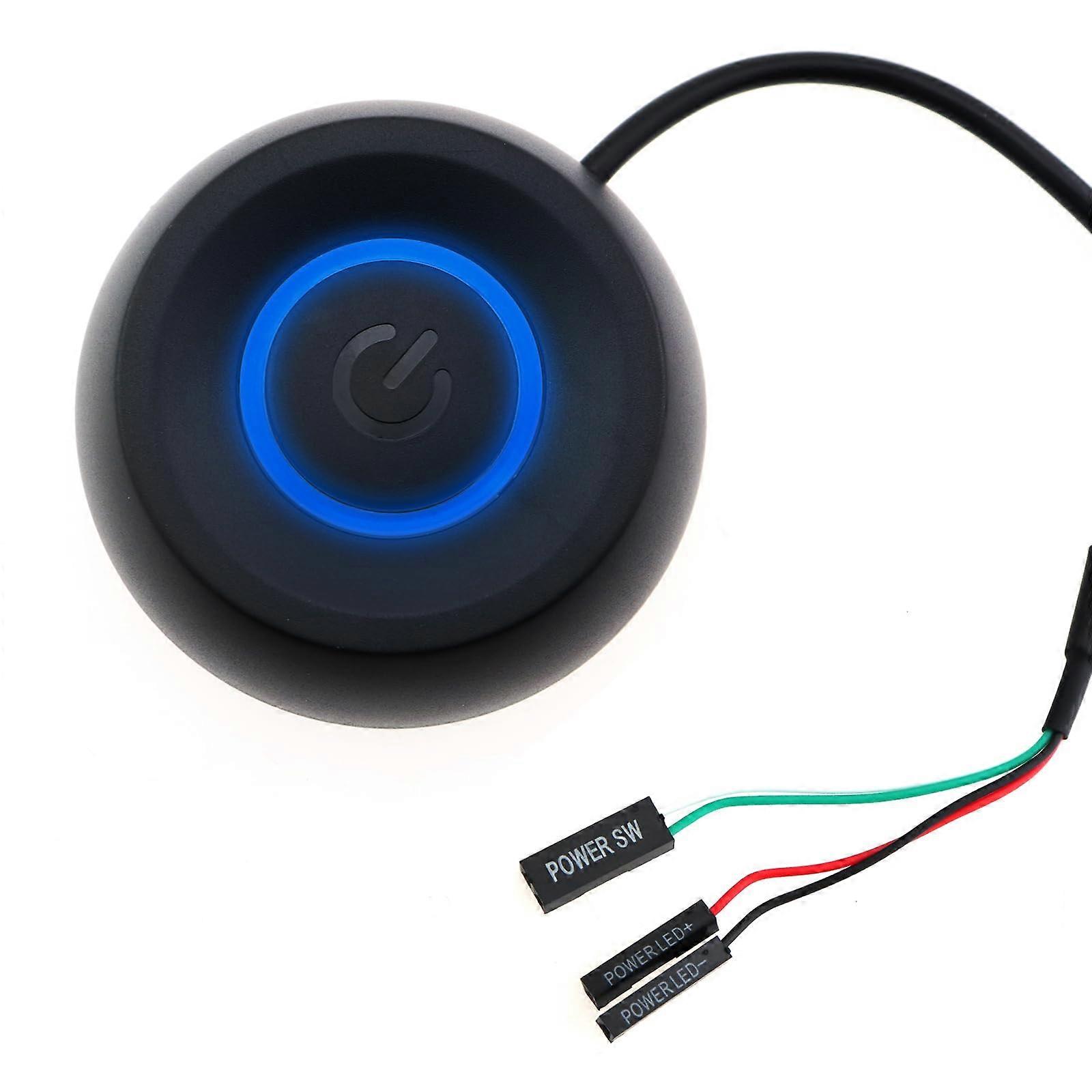PC Power Switch with LED Indicator, Extended Cable, Easy Install Replacement for Desktop Computer
