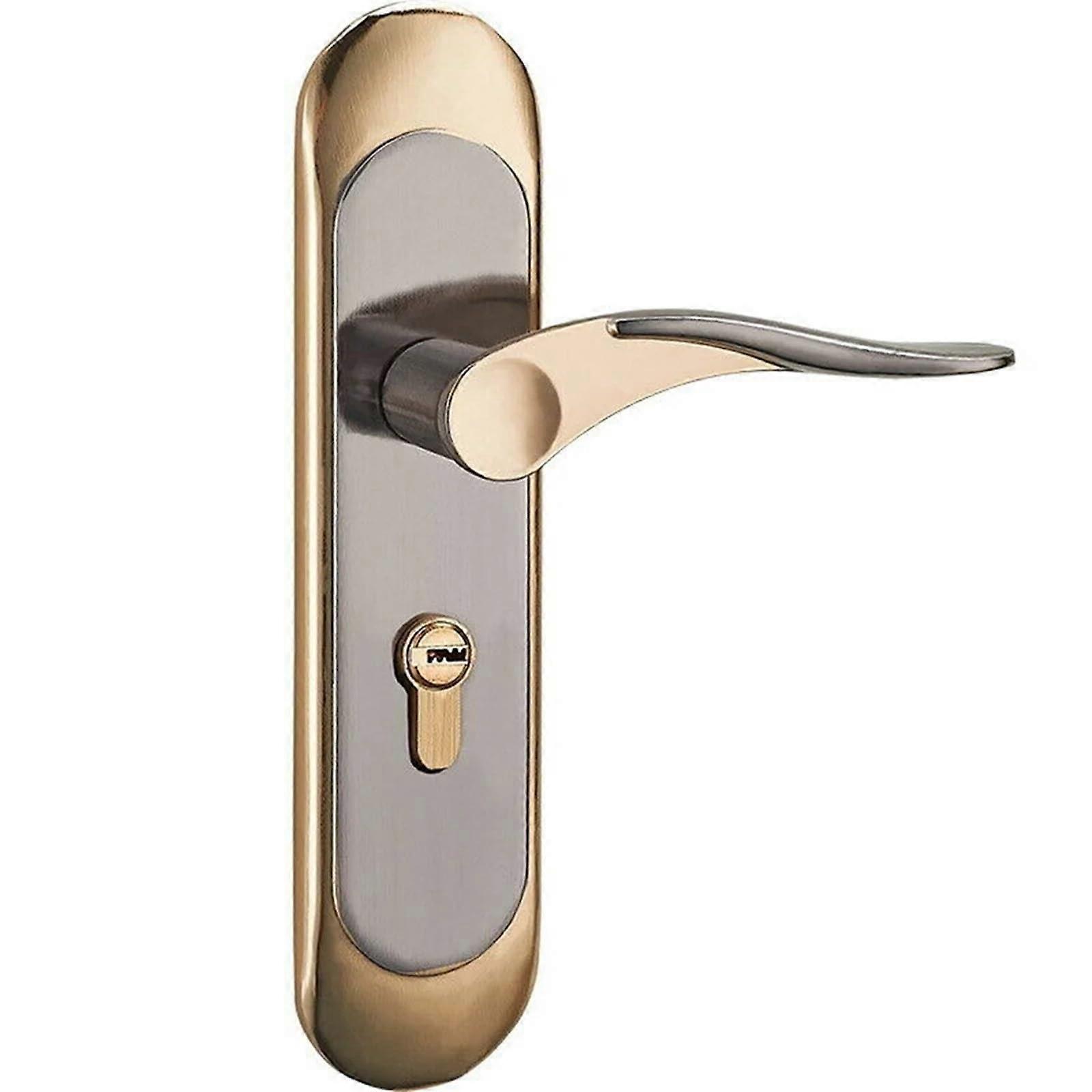 Indoor Door Lock with Key Set, Quiet Interior Handle, RustResistant Alloy for Bedroom Use