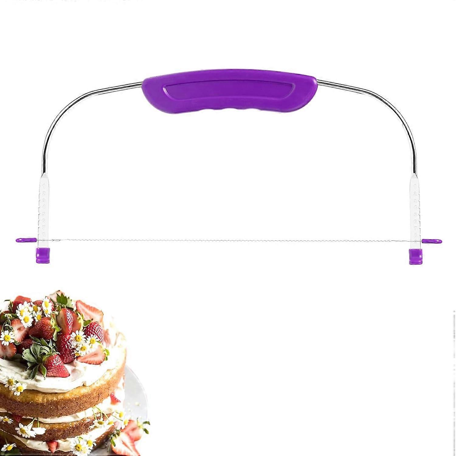 Adjustable Stainless Steel Cake Leveler with AntiSlip Handle, 12 Inch Precision Cake Slicer Tool