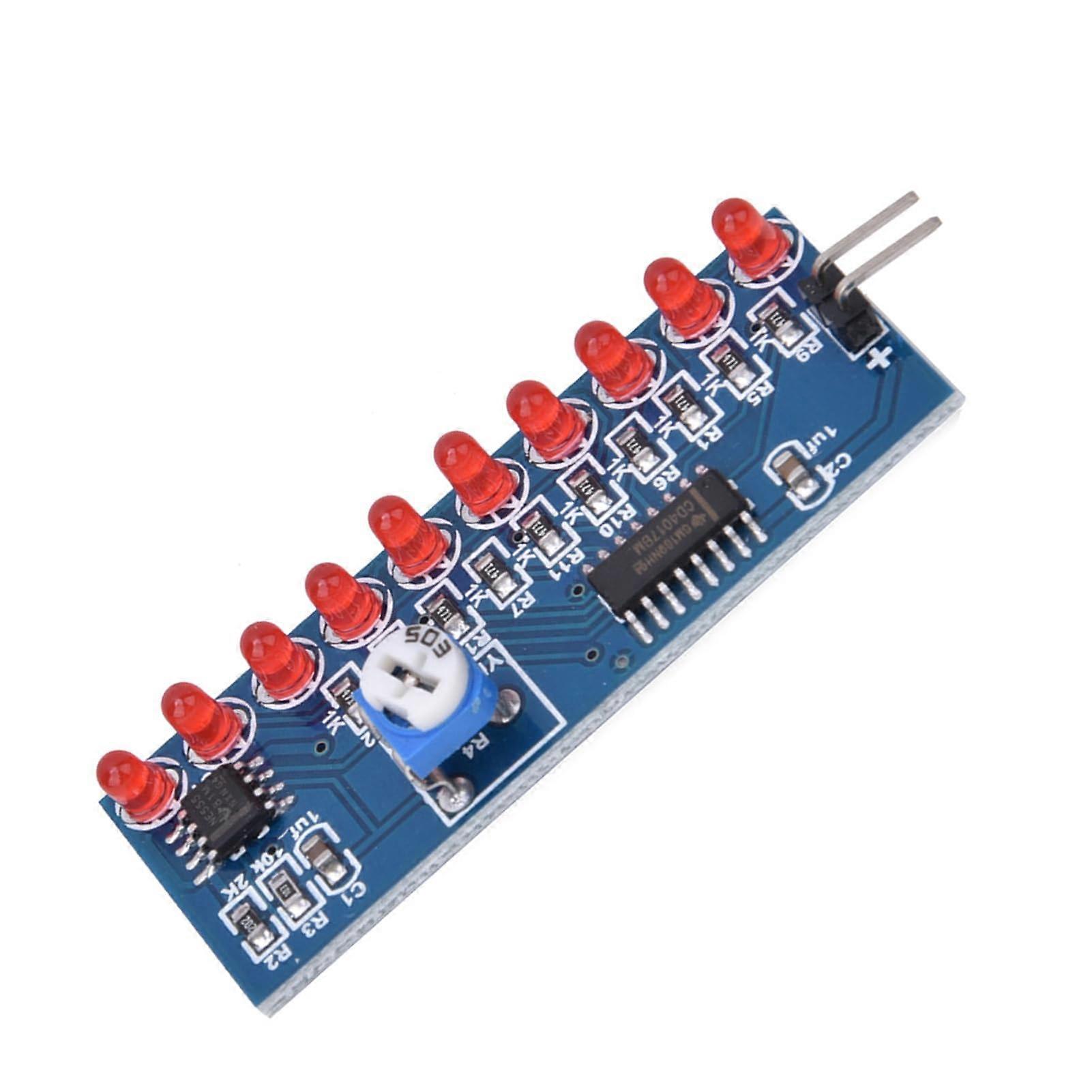 LED Chaser Light Kit 10 Channel NE555 CD4017 DIY Module with Adjustable Speed and Flowing Effect