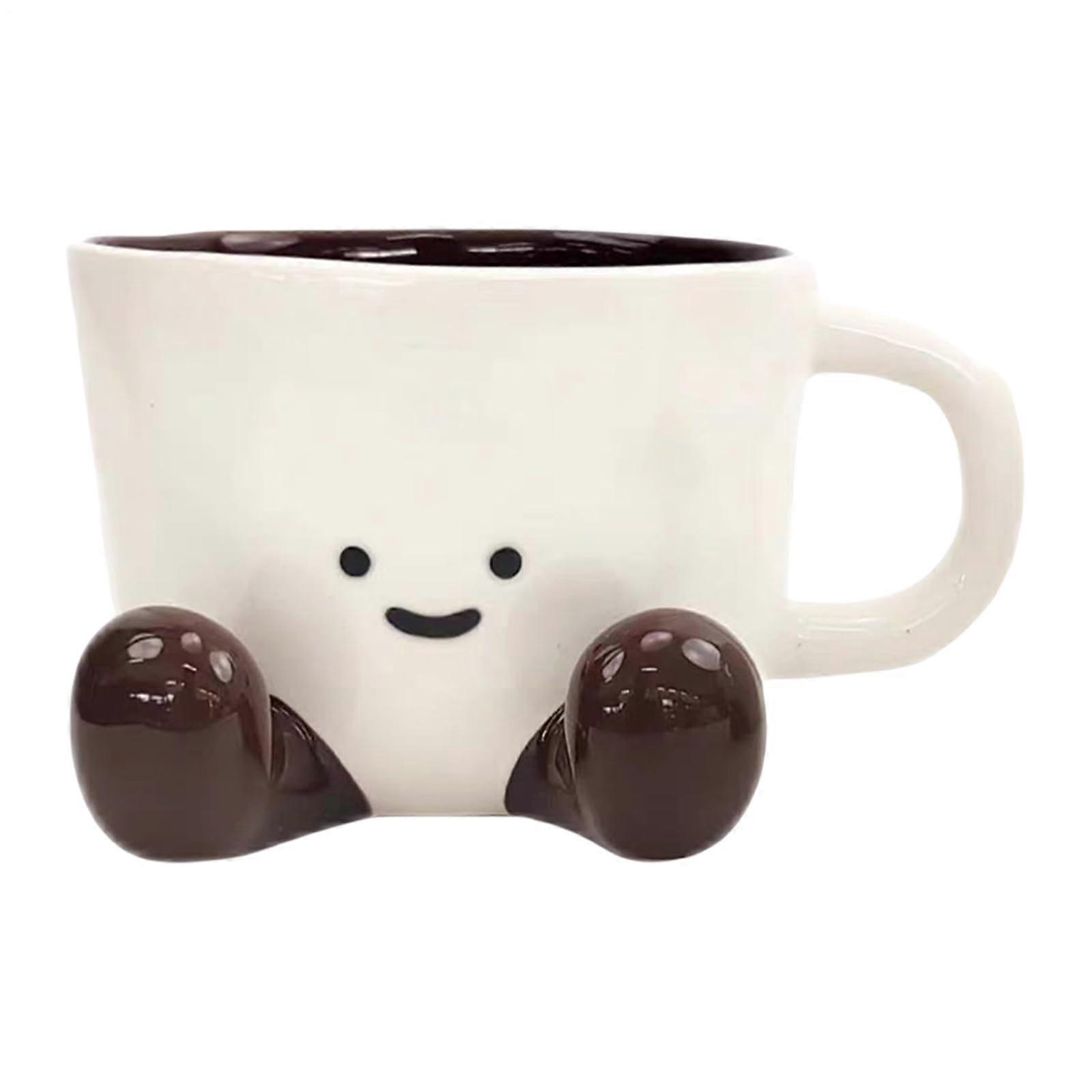 Ceramic Coffee Mug with DoubleLayer Thermal Protection, Cute Animal Design Tea Cup, Brown