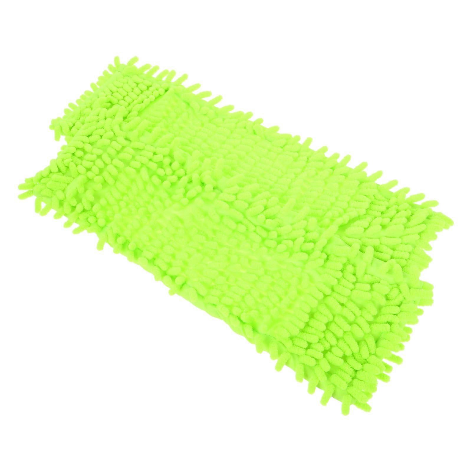 2pcs Flat Mop Replacement Pads, Reusable Water Absorbent Microfiber Mop Cloths for Home Cleaning, Green