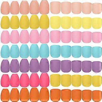 336pcs Short Square and Coffin Press On Nails Set Matte False Nails Kit Full Cover for DIY