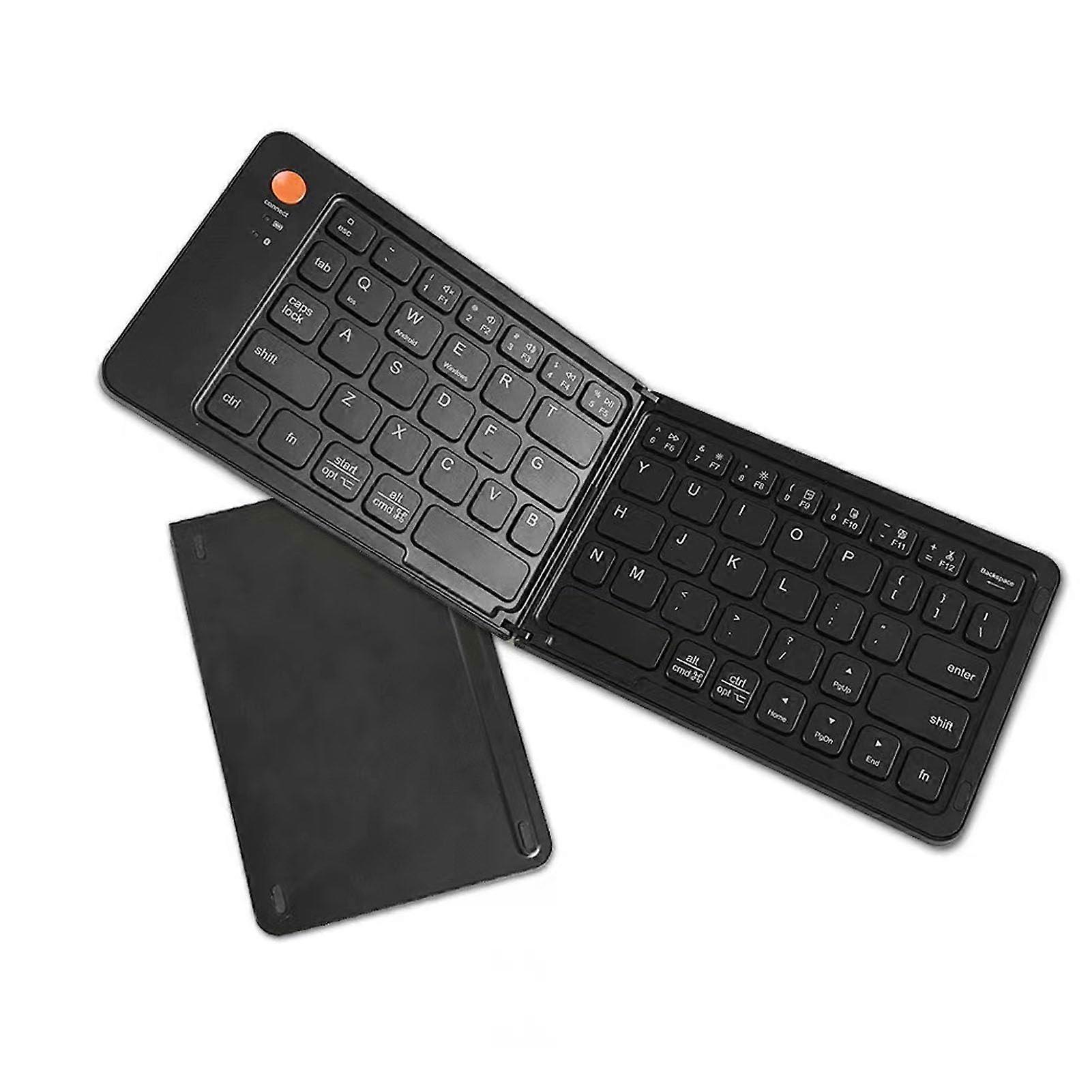Bluetooth Foldable Keyboard with Bluetooth 5.1, Ultra Slim Rechargeable Design for Phone Tablet Laptop