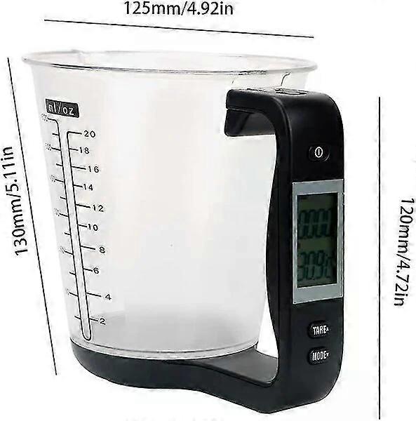 Foldable Electronic Scale with Multi-Unit Conversion 100-600ml Capacity Kitchen Baking Measuring Cup