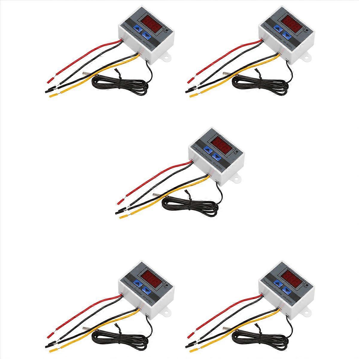 5X 220V Digital LED Temperature Controller 10A Thermostat Control with Switch Digital Display Incuba
