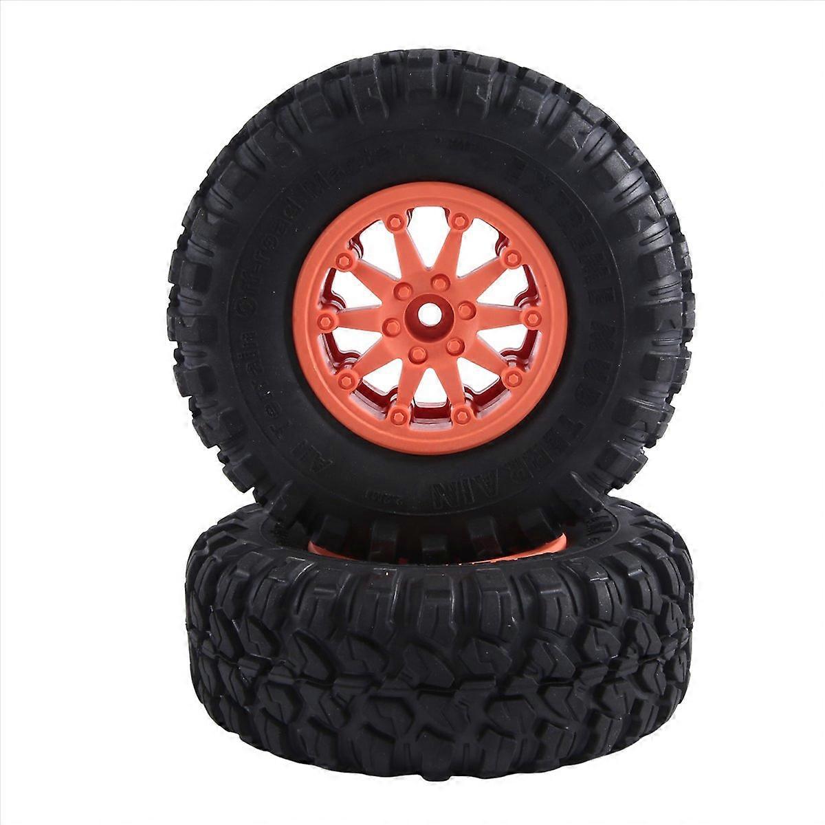 118X44mm 2.2 Polegadas Pneus de Borracha & Aro de Roda de Plástico com Beadlock, Laranja