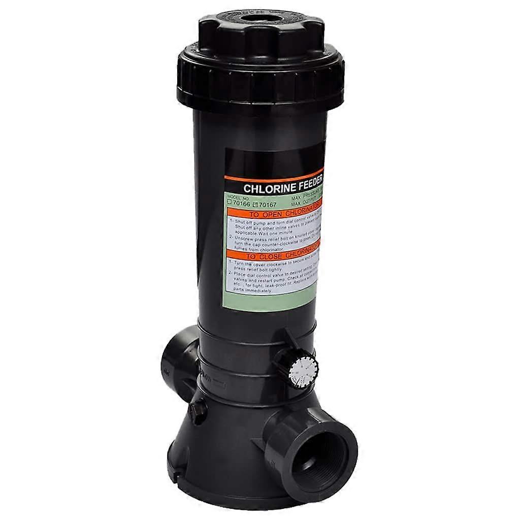Automatic Chlorine Feeder for Swimming Pool, Adjustable Pool Chlorinator 1.5 Inch Thread, Black