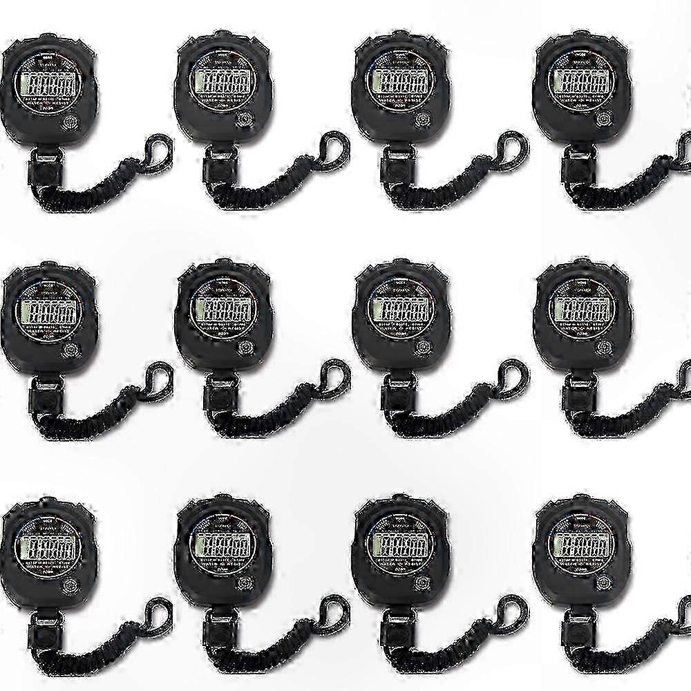 12-Pack Digital Stopwatch with Multi-Function, Large Display, Date, Time, and Alarm Feature