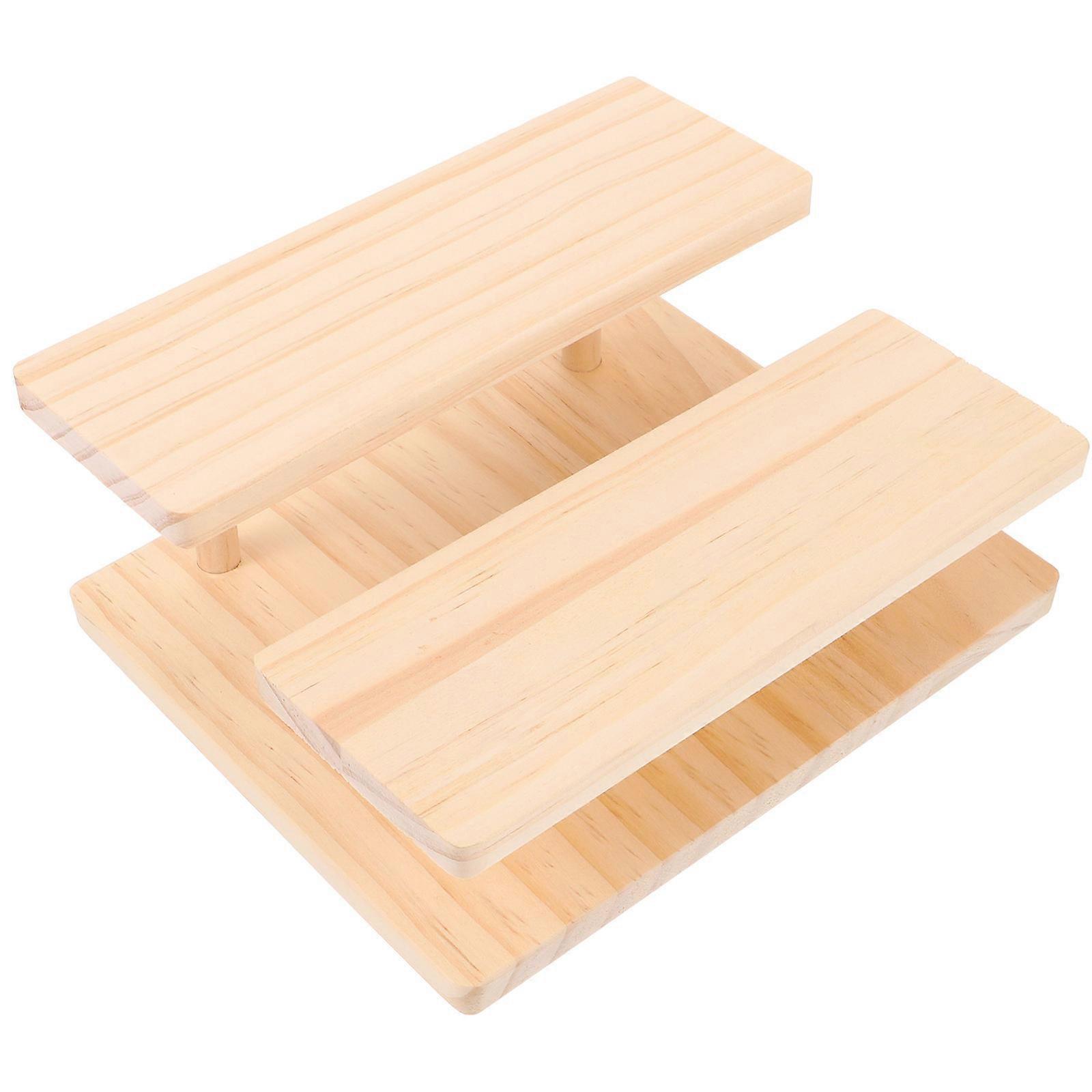 Wood Riser Shelf for Storage Desktop Display Stand