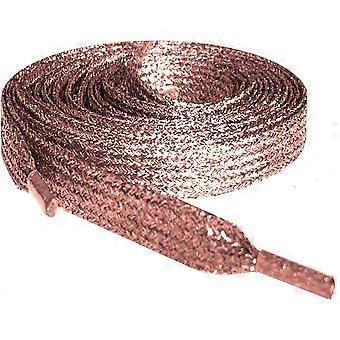 47" / 120cm Rose Gold Flat Metallic Sparkle Glitter - Ideal für Kinder, Mädchen, Kinder- und Damenturnschuhe