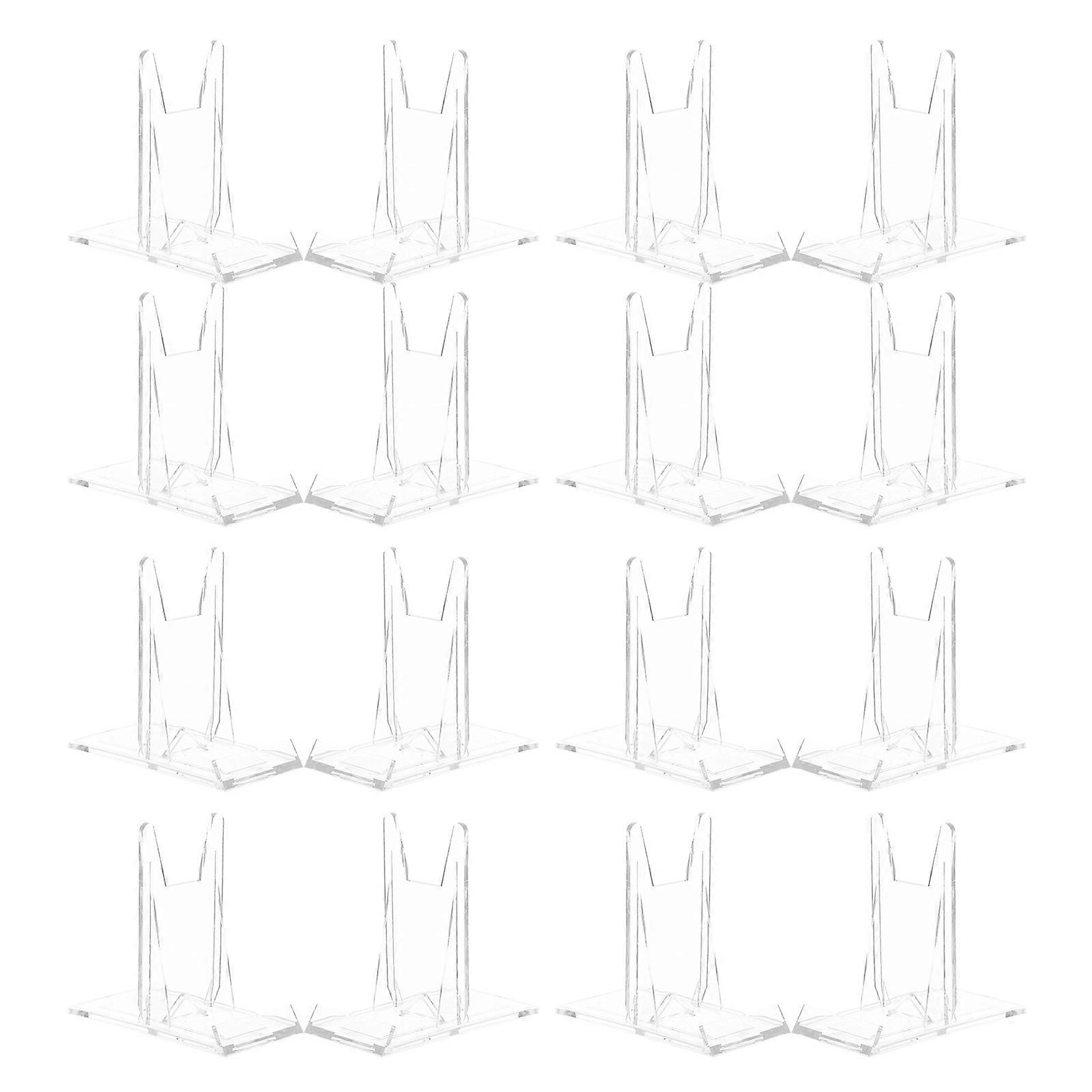 Transparent Plastic Picture Display Stand Adjustable Easels 12Pcs Set