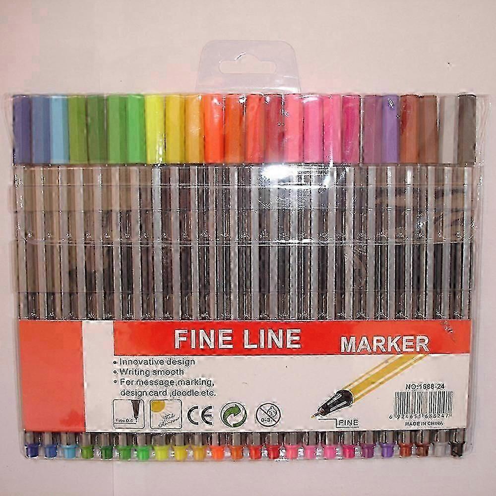 Art Pens, Fine Point, Assorted Colors, 24 Count