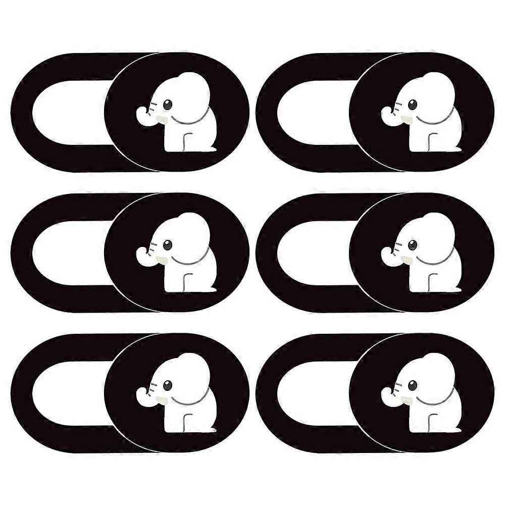Camera Cover Slide Elephant Pattern for Privacy Protection 6Pcs Set