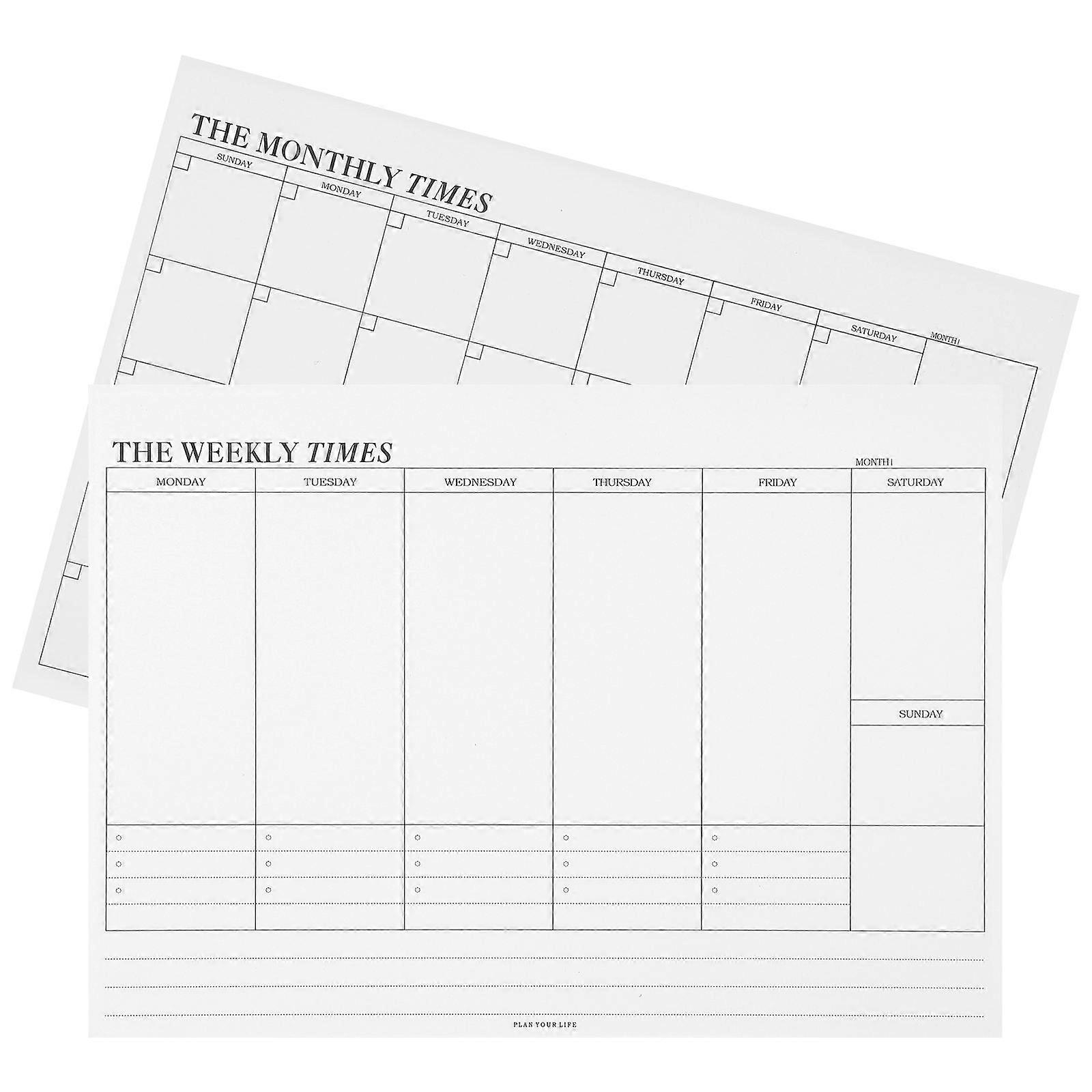 Beige Weekly Planning Notepad for Writing Paper 2Pcs Pack