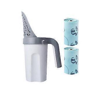 Pet Cat Litter Shovel Scoop with Waste Bags Portable Cat Litter Filter Clean Tool Toilet Garbage Picker Pet Cat Supplies-HY