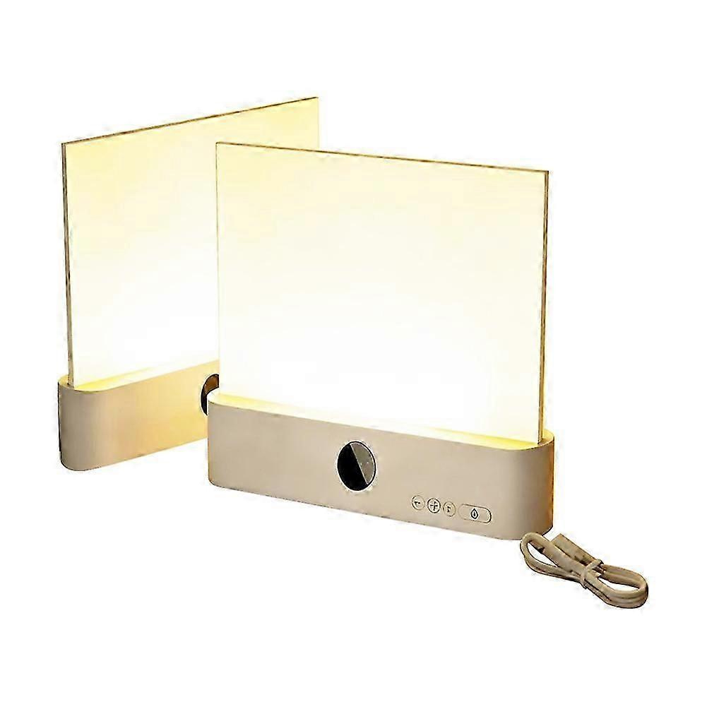 2PCS Flat Book Light | Rechargeable Clear LED Reading Light with Timer Dimmable Full Page Panel Lamp