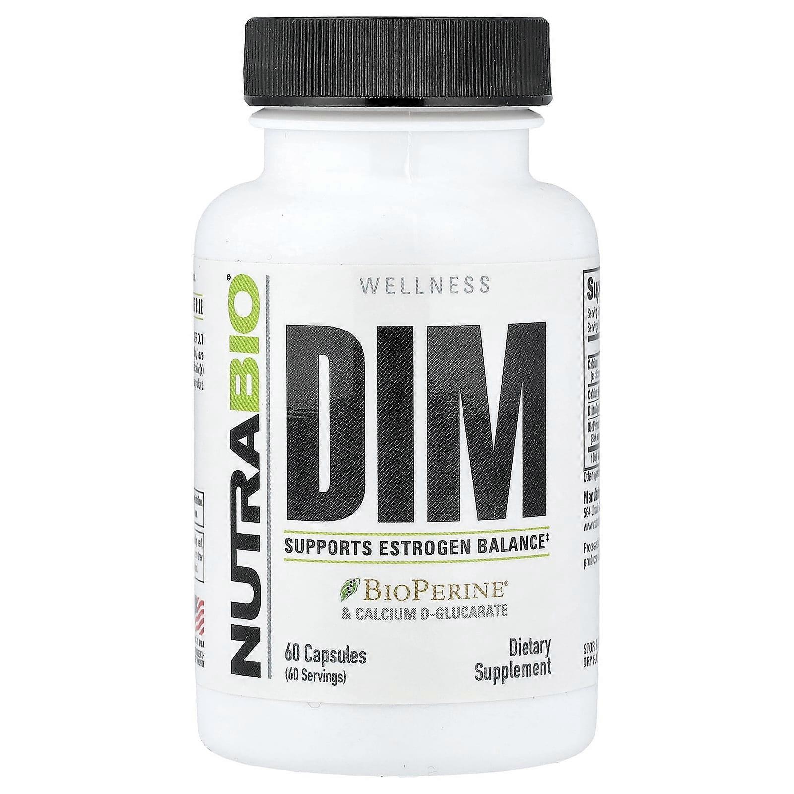 NutraBio, DIM, 60 Capsules