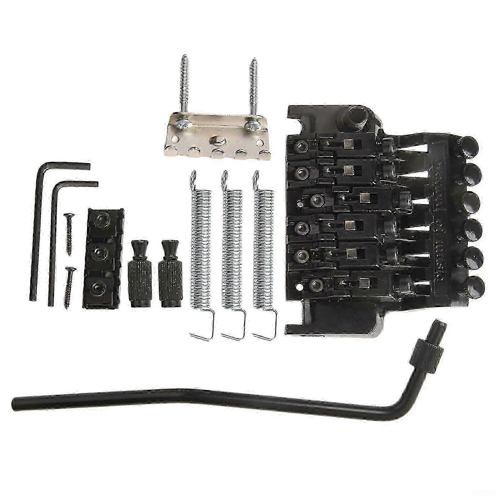 Double Locking Tremolo Bridge compatible withElectric Guitars with Full Hardware Set (Black)
