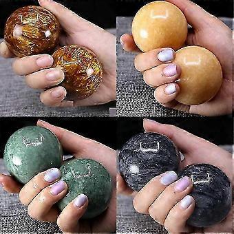 1par 50mm Jade Natural Baoding Ball Fitness Handebol Quartzo Esfera Relaxamento Mão Punho Exercício Massagem Terapia Cura Pedra