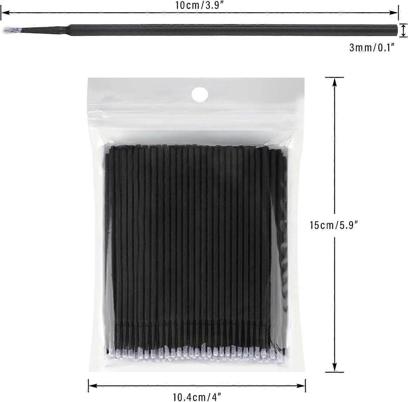 400Pcs Disposable Micro Brushes, Lightweight Micro Applicator Brushes, Black