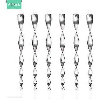 6 Pack Bird Repeller 30cm Bird Scarer Bar 360 Degree Reflective Spiral Luminous, Ornamental Spiral Control Device For Farm Garden
