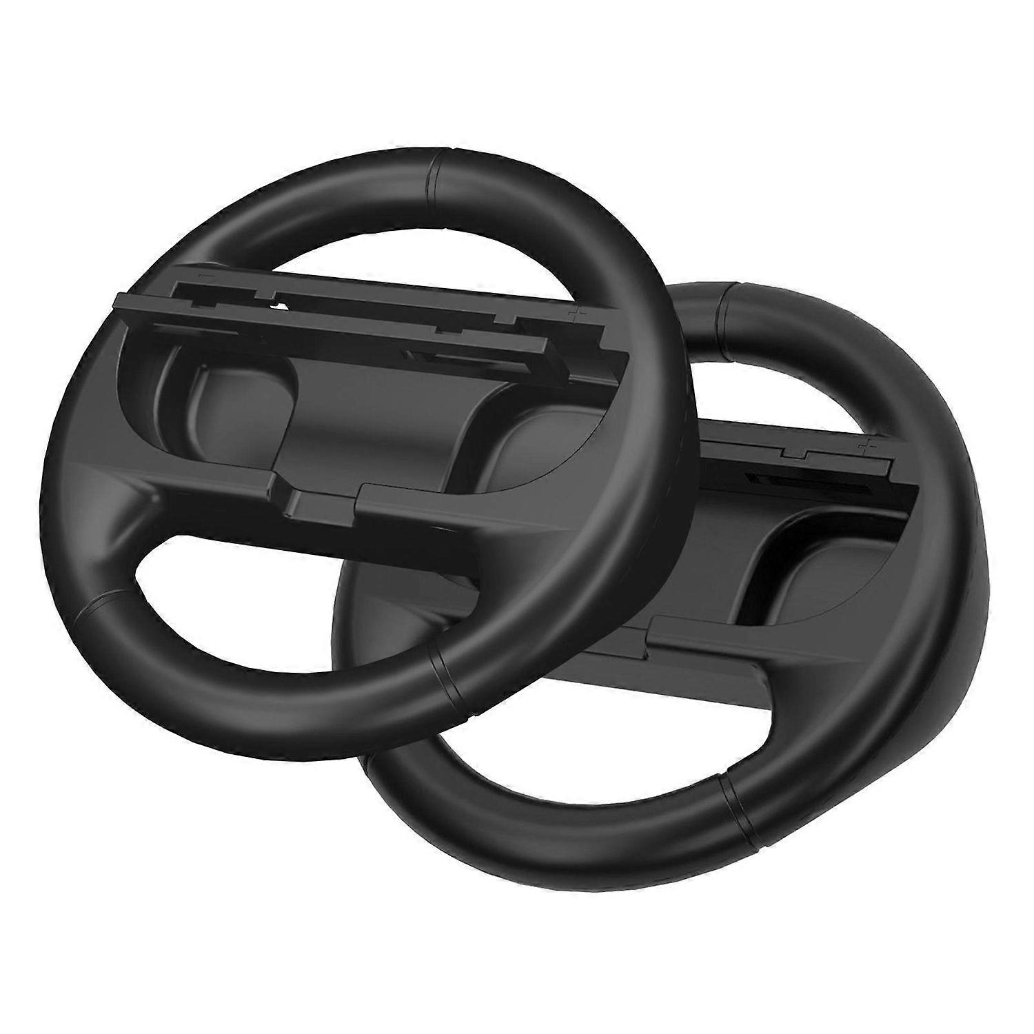 For Nintendo Switch 2 2 Pack Steering Wheel Grip for Joy-Con Controllers Black