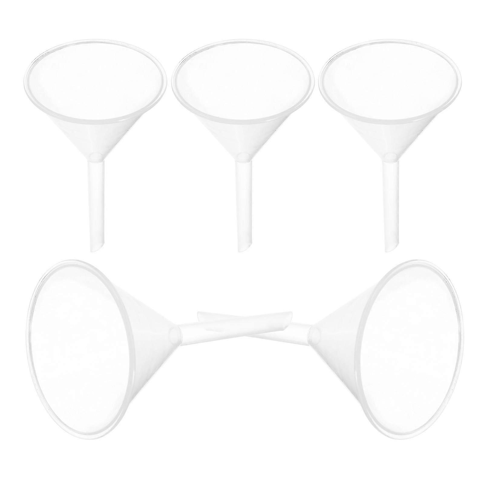 Plastic Long Neck Transparent Funnels for Liquid Transfer, 5Pcs