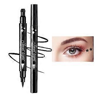 Liquid Eyeliner Stamp Waterproof Dual-Ended Smudge Proof Winged and Star Decorative Pen