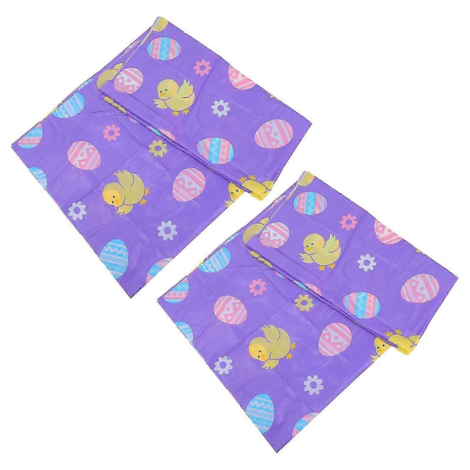 Plastic Easter Egg Tablecloth compatible with Decor with 4Pcs Assorted Color Design