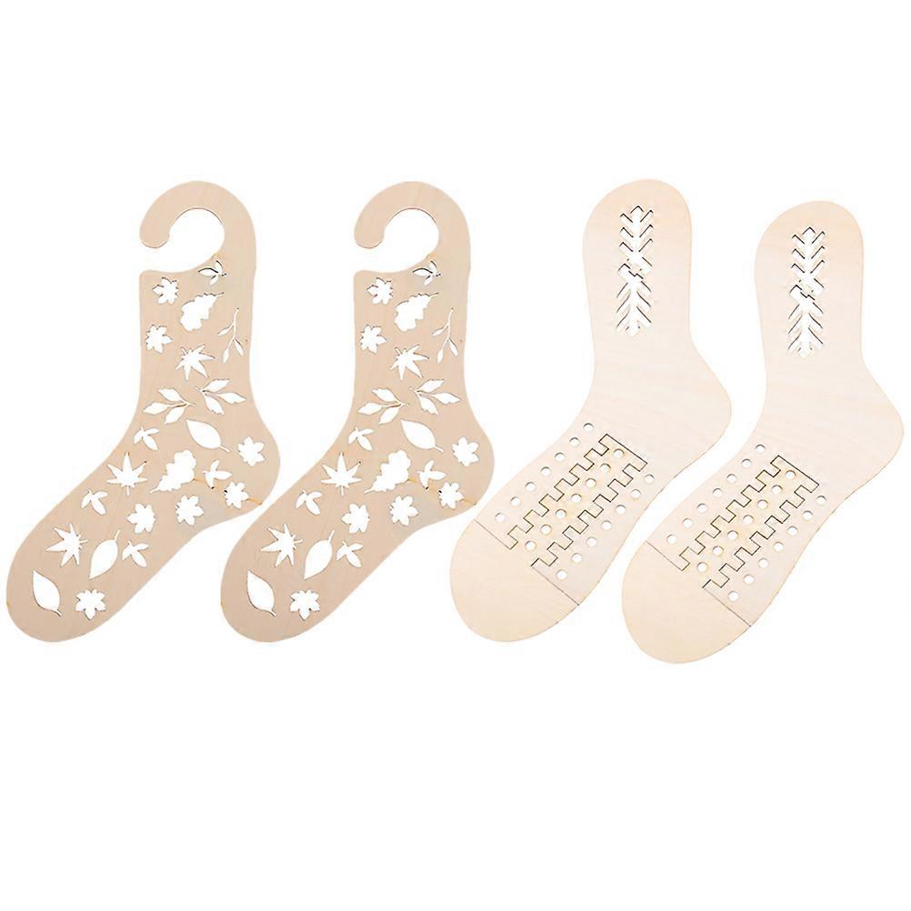 Stricksets aus Holz, 4-teiliges Sockenmodell