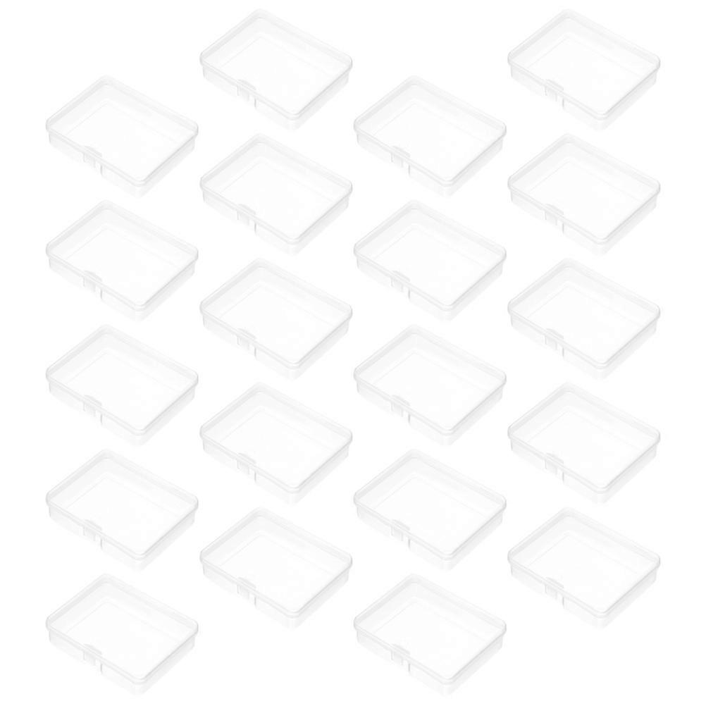 20pcs Storage Boxes Bead Storage Hinged Lid Empty Boxes Small Bead Organizer Cases