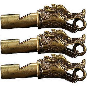 3Pcs Copper Dragon Head Whistles for Outdoor Use Teacher Equipment
