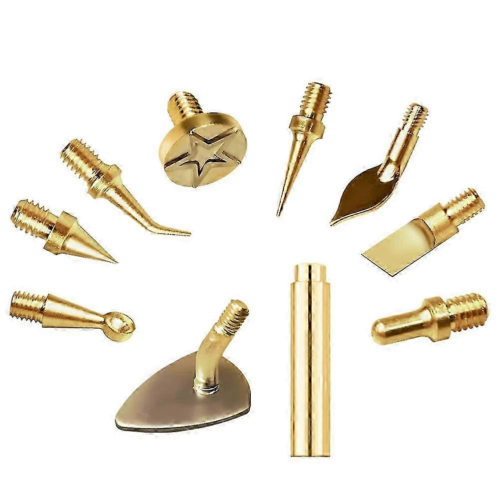 10Pc Heat Insert Nut Iron Tip M2 -M8 Brass Thread Embedded Kit Tool compatible with Plastic 3D Printer Soldering Iron