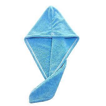 Hair Drying Towel for Women, Super Absorbent Microfiber Hair Wrap, Quick-Dry Blue Shower Cap