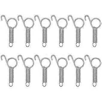12Pcs Stainless Steel Spring Latch Hooks for Rabbit & Pet Cage Doors