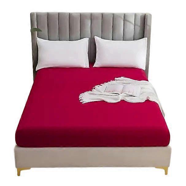 Minimalist Solid Brushed Fitted Sheet, Warm Breathable Elastic Bed Cover