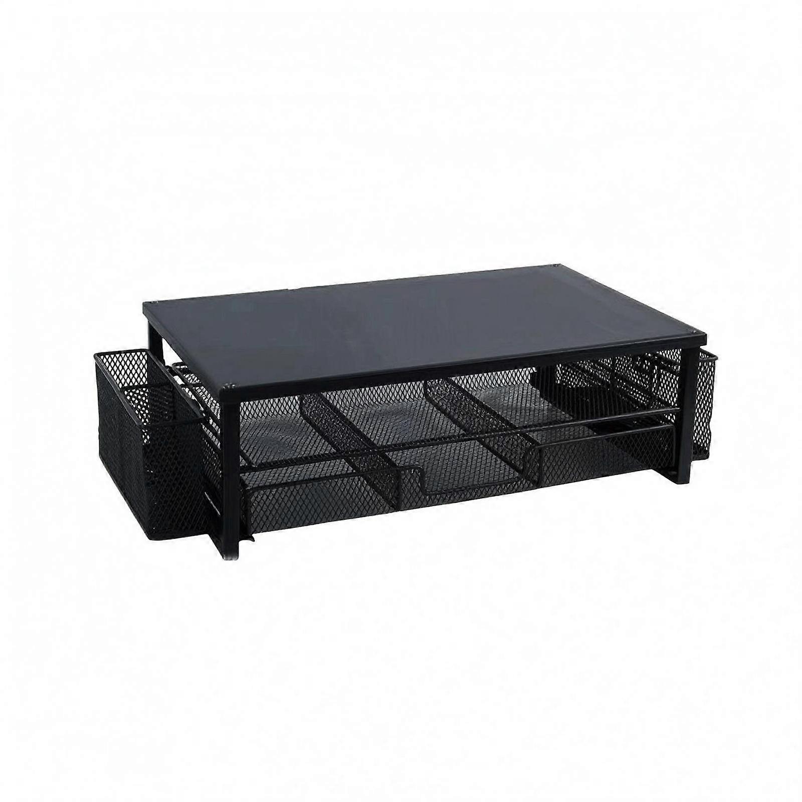 Monitors Stand Riser Organizer Mesh Display Riser with Drawer Metal Desktop