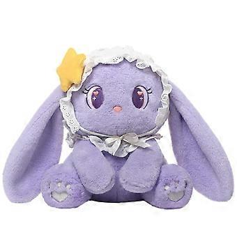 Purple LopEar Bunny Doll With Lace Bonnet & Star Ornament For Cuddling & Gift